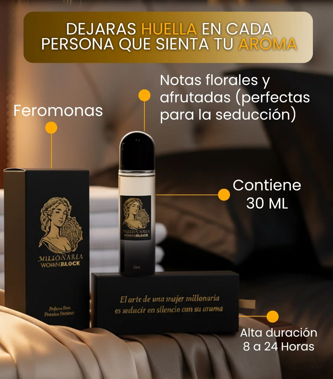 MILLONARIA - PERFUME ACTIVADOR DE SENSUALIDAD + CONFIANZA